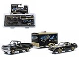 1977 Pontiac Firebird Trans Am & 1971 Chevrolet C10 Pickup with Enclosed Car Hauler Set 