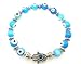 MISASHA 8mm Ocean Blue Turkey Evil Eye Protection Bracelet Hamsa Hand Sold 1pc