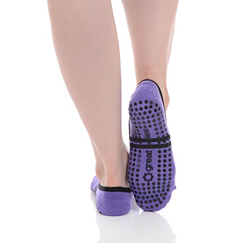 Great Soles Ballet Grip Sock (Violet/Black, Cotton)