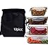 [4-Pack]Glass Meal Prep Food Storage Containers Spill Proof Heat Resistant By Upicc Airtight Snap Locking Lids Stain Proof Glass BPA Free Packaged In a Insulated Lunch Bag