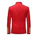 Men's Luxury Slim Fit Stylish Suit Blazer Jacket & Trousers Set 2-Piece, Red, Medium