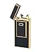 TOLEAD Windproof USB Charging Lighter Rechargeable Flameless Electronic Pulse Arc Lighter Ultra-thin Cigarette Lighter Metal Novelty Torch Lighter No Gas Cigar Lighter Souvenir for Men Gentlemen (Black & Golden)