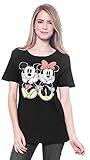 Mickey & Minnie Mouse Woman's T-Shirt Distressed Logo Graphic Print (XL)