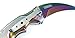 Full Metal CSGO Karambit Claw Folding Pocket Knife, Tactical Knife. for Gift, Collection, EDC (Rainbow)