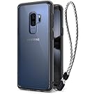 Galaxy S9 Plus Case, Ringke [FUSION] Ergonomic Crystal Transparent Drop Defense PC Back Drop Protection Shock Absorption Technology Cover with Wrist Strap for Samsung Galaxy S9 Plus 2018 - Smoke Black