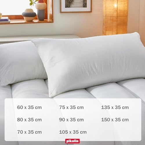 Pikolin home - pacote 2 unidades almofada fibra viscoelástica - hipoalergênica, capa dupla, alta firmeza, para travessas laterais, 60x35 cm