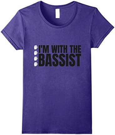 Womens I'm With The Bassist T-Shirt - Band Roadie Tee Small Purple