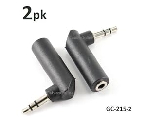 3.5mm Stereo Male to Female Right Angle Audio Adaptor Headphone