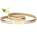 MoYoTo® Womens Stylish Gold Sliver Skinny Thin Patent Leather Waist Belts (Gold)