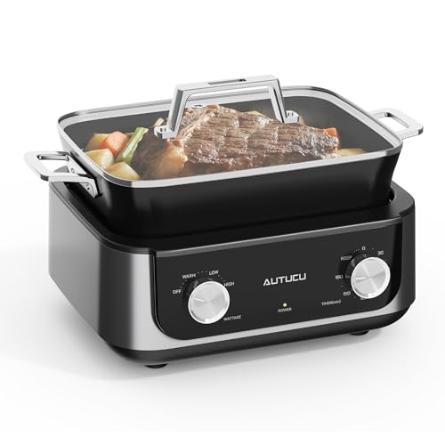 7-Quart Slow Cooker | PFOA-Free Ceramic Coating, Dishwasher Safe Oven Safe to 450°F, Perfect for Large Families, Entertaining (With Timer)