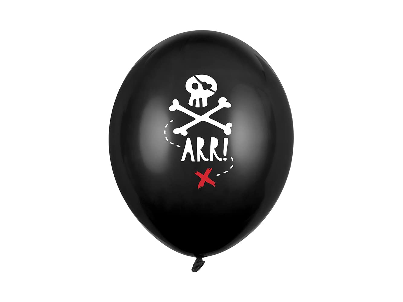 6 Latex Balloons Pirate Party 30 cm Black – One Size