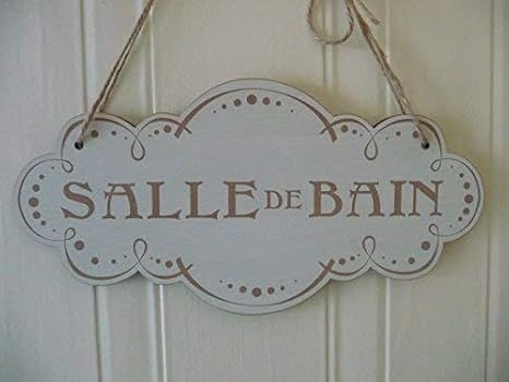 Amazon Com 11 4x22 8cm Salle De Bains Sign French Shabby Chic