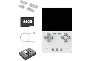 Marryoo Trimui Brick Portable Retro Game Console 3.2 Inch IPS 1024x768 Screen, Built in 64GB Linux System Card 3000mAh Long-life Rechargable Battery Retro Handheld (White 64GB)