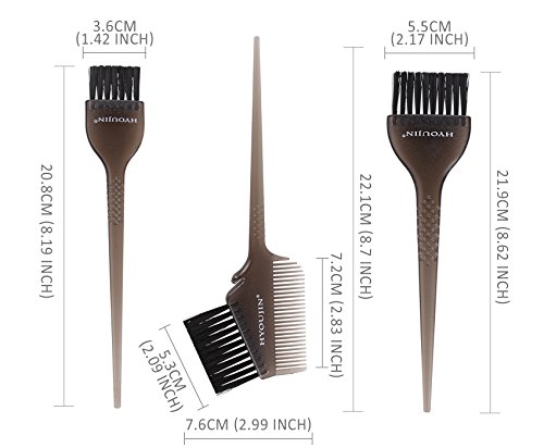 HYOUJIN 11Pcs Black Hair Coloring Dyeing Kit DIY Beauty Salon Tool KitCome with Beach Design Transparent Comestic Clutch Bag - Thumbnail 4