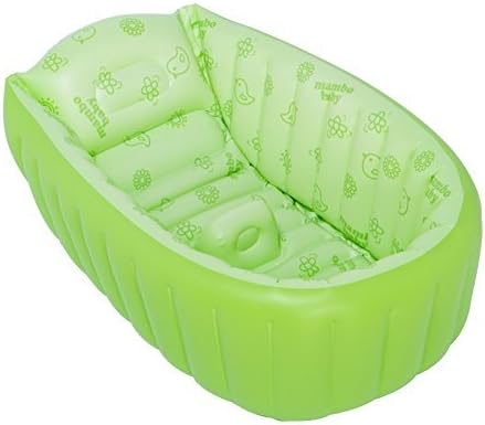 YOSIL Baby Bath Tub, Summer Baby Inflatable Tub, Portable Travel Inflatable Tub, Thick Baby Toddler Bathtub Shower Seat Bath Suit 0-3 Years Baby Big Size 35.43x17.72x11.02 inches (Inflated) (Green)