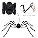 AOJOYS Halloween Scary Giant Spider 6.6 Ft. 200cm Fake Large Hairy Spider Props Outdoor Decor & Yard Decorations