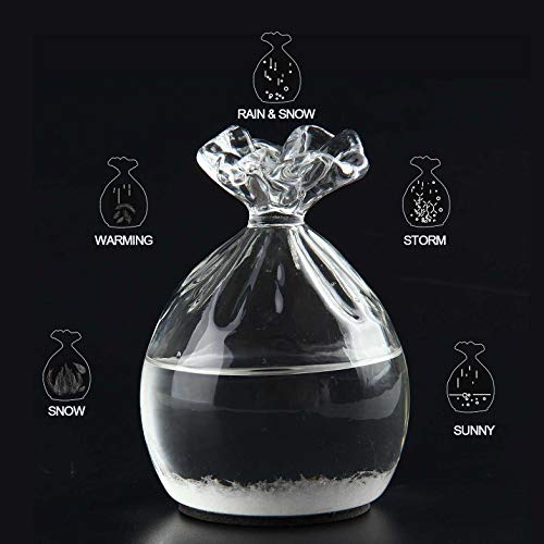 Teepao Weather Forecast Bottle, Storm Glass Water Drops Weather Forecast Bottle Barometer Creative Stylish Weather Station Forecaster Storm Glass Weather Predictor Crafts Home Decoration
