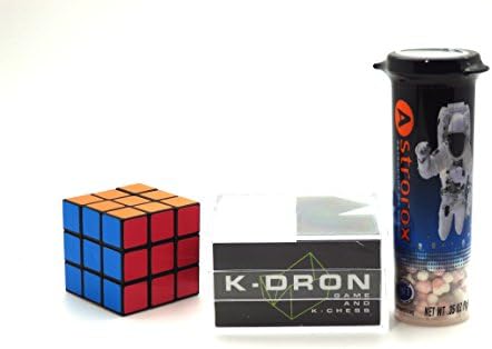Astronaut Puzzle Fidget Toy Set - KDron Magic Cube and Astrorox - in Drawstring Carry Bag