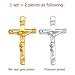 U7 Crucifix Cross Lapel Stick Pin Tie Hat Bag Scarf Badge Brooch,2 Pcs, 1 Gold, 1 Platinum