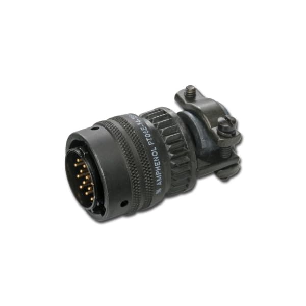 Amphenol Industrial PT06E-12-10P(SR) Circular Connector Pin, Environmental Resisting with Strain Relief, Bayonet Coupling, Solder Termination, Straight Plug, 12-10 Insert Arrangement, 12 Shell Size, 10 Contacts