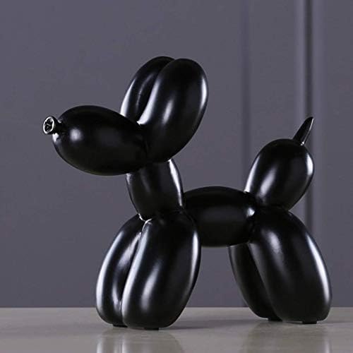JDSHSO Fashion Resin Balloon Dog Crafts Sculpture Creative Gifts Modern Simple Home Office Decor Puppy Statue Desktop Ornament (Black)