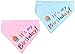 SCENEREAL Dog Birthday Bandana Pet Scarf 2 Pcs/Pack Triangle Bibs Accessories for Small to Large Dogs Cats Blue and Pink Set