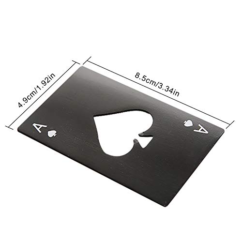 Airoads Ace Of Spades Bottle Opener Credit Card Size Pocker Cap Opener Portable Stainless Steel Can Opener (2 Pack Black & Silver)