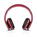 FX-Viktaria Dual Mode Wireless Headset, On Ear Headphone Foldable,Stereo Headset Lightweight Design, Soft, Compatible with iPods, iPhones, iPads, Smartphones, Tablets, Laptops and PC – (Black with Redthumb 1