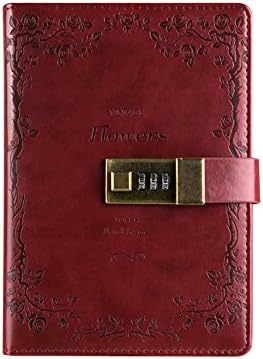 Nainaiwu PU Leather Vintage Writing Notebook School Notebook Journal Business Notebook, Writing Notebook Diary with Lock Travel Journals to Write in for Girls and Boys (Red)