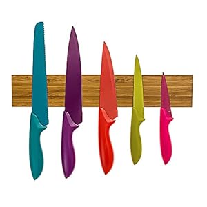 40cm Magnetic Knife Holder for Wall, Wooden Hanging Magnetic Knife Strip with Screws, Easy Storage for Kitchen Knives…