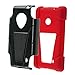 for Nokia Lumia 521 T-Stand Impact Kickstand Hybrid Double Layer Fusion Cover Case Black/Red
