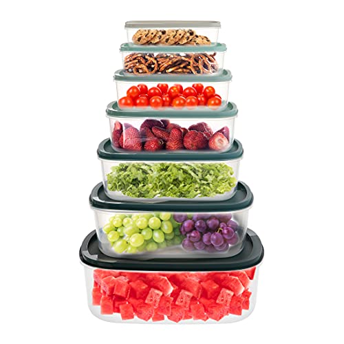 COOK WITH COLOR Rectangular Food Storage Containers with Lids, Easy