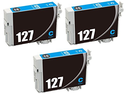 ARIA SUPPLIES Remanufactured 127 T127XL Ink Cartridges Compaitble For Workforce WF-3520 WF-3530 WF-3540 WF-7010 WF-7510 WF-7520 Printer (3 cyan)