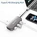 HooToo USB C Hub, 6-in-1 USB C Network Adapter with Gigabit Ethernet port, 4K HDMI, 100W Power Delivery, 3 USB3.0 for MacBook & Type C Windows Laptops - Gray