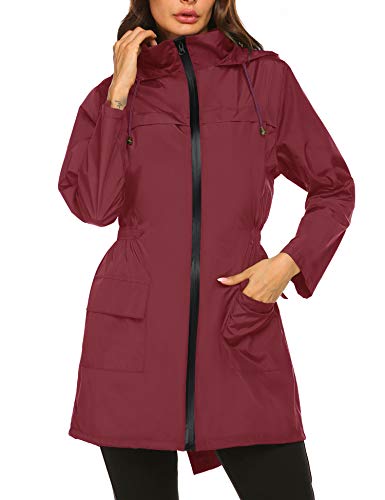 image for Besshopie Windbreaker Jacket Women Waterproof Lightweight Rain Jacket 