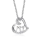 Yoursfs Silver Plated Necklace 'MOM' Letter Pendant Open Heart Love Jewelry Mother's Day Gift