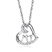 Yoursfs Silver Plated Necklace 'MOM' Letter Pendant Open Heart Love Jewelry Mother's Day Gift
