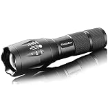 TC1200 Portable Ultra Bright Handheld LED Flashlight with Adjustable Focus and 5 Light Modes, Outdoor Water Resistant Torch