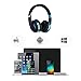 Wireless Headset with Mic,Foldable Bluetooth Headphone with 3.5mm Audio Jack for PC/iPhone/Android Smartphones Computers(Black+Blue)