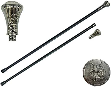 37" Zinc Handle Walking Cane (Timber Wolf)