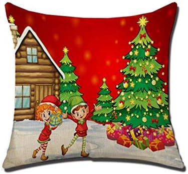Red Christmas Series Pillowcase Holiday Gift Snowman Pillow Does not Include Pillow