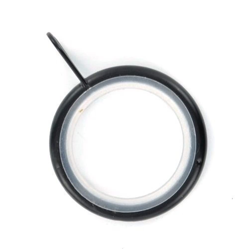 Merriway BH05502 (24 Pcs) Silent Running Curtain Drapery Pole Rod Ring Fixed Eye Black Inner Dimension 23mm - Pack of 24 Pieces