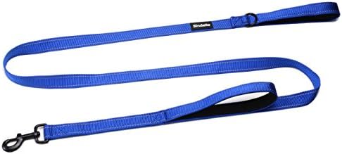 Sindello Heavy Duty Reflective Dog Leash - 2 Padded Handles Traffic Handle Leash For Extra Control 6ft Long 1inch Width – Perfect For Medium to Large Dogs (2 Handle Blue)