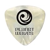 Planet Waves White Pearl Celluloid Guitar Picks, 10 pack, Light, Wide Shape