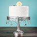 Amalfi Decor Cake Stand, Round Metal Pedestal Holder with Crystals, Silver, 10 Inches