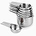 Measuring Cups Set of 7 with 1/8 Cup Coffee Scoop, 1Easylife Stainless Steel Metal Measuring Cup, 7 Piece Stackable Set with Spout