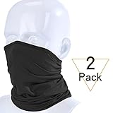 JIUSY 2 Pack or 1 Pack (Summer/Winter) - Lightweight Thin/Thick Neck Gaiter Protection Face Mask for Outdoor Sport