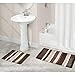 mDesign Soft Microfiber Polyester Spa Rugs for Bathroom Vanity, Tub/Shower - Water Absorbent, Machine Washable - Plush Non-Slip Rectangular Accent Rug Mat - Striped Design, Set of 3 Sizes - Brown