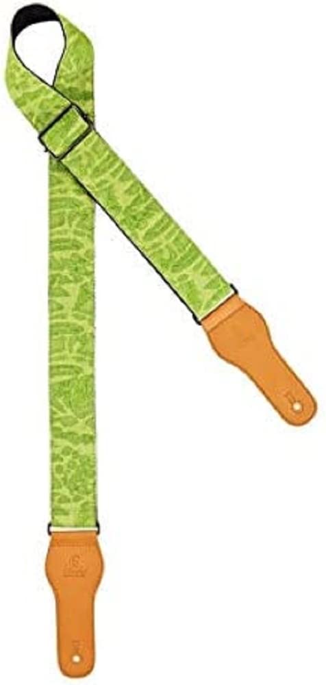 Ortega Guitars Adjustable Guitar Strap – Acoustic Guitar / Bass, Electric Guitar / Bass – Spring Series – Cotton, Green (OCS-340)