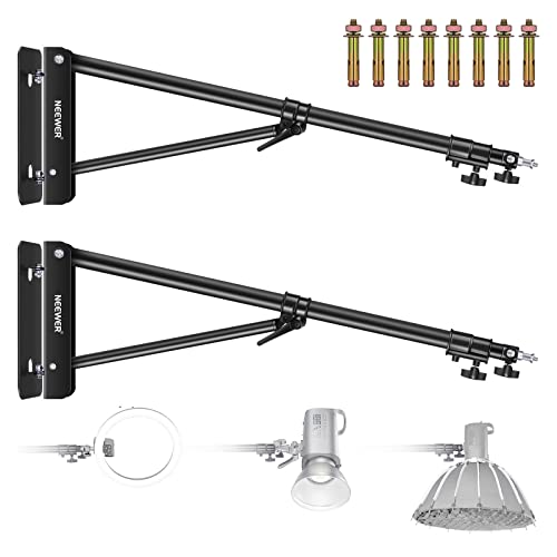 NEEWER 2er-Pack dreieck Wandmontage Auslegerarm für Fotografie Studio Video Blitzlichter Monolights Softboxen Schirme Reflektoren, 180 Grad Flexible D